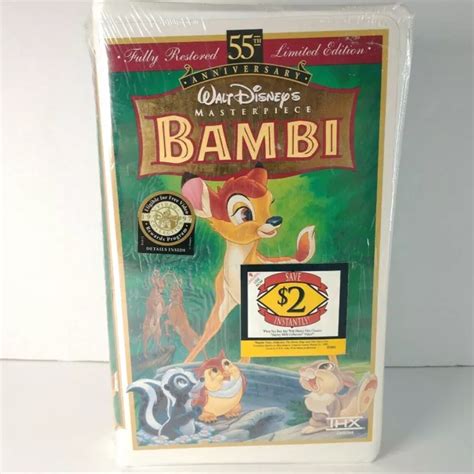 Bambi Th Anniversary Walt Disney S Masterpiece Vhs New Sealed