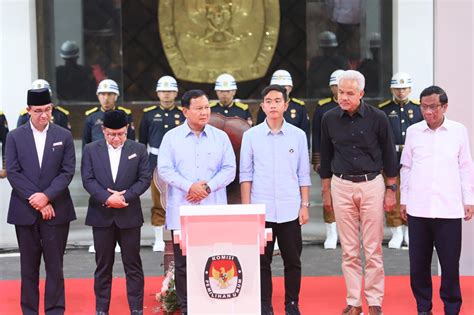 Foto Tiga Pasangan Capres Dan Wapres Deklarasi Kampanye Pemilu Damai 2024