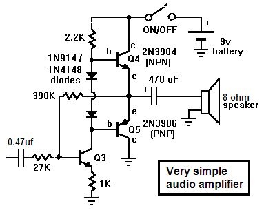 2n3904 Audio Amplifier Circuit Diagram