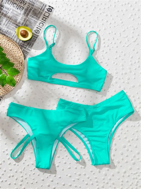 Bañador bikini con abertura delantera 3 piezas