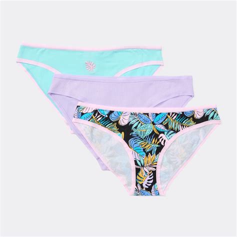 Brilliant Basics Women S Novelty Print Bikini Brief Pack Purple Blue Size BIG W