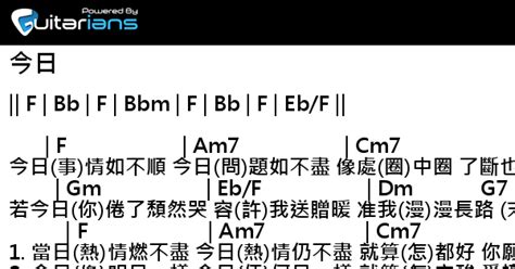 陳奕迅 今日 結他譜 Chord譜 吉他譜 曲 柳重言 詞 林振強