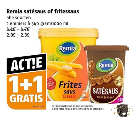 Remia Sat Saus Of Fritessaus Gratis Aanbieding Bij Poiesz Folders Nl