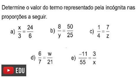 Exercício De Razão E Proporção Encontrando O Valor De X 6º E 7º