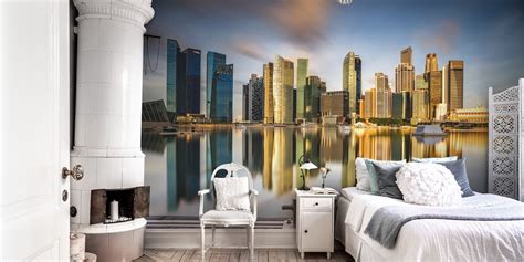 Transform Your Home With Golden Morning In Singapore Wallpaper