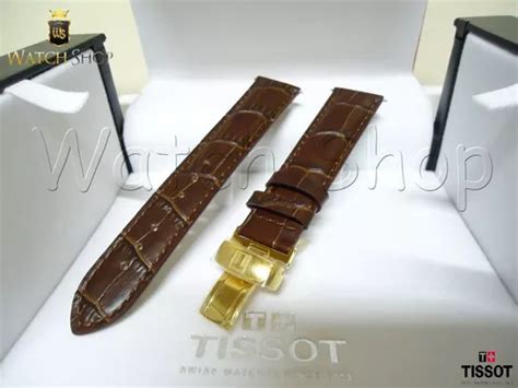 Pulseira De Couro Tissot Prc T Mm Marrom Dourada Parcelamento