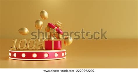 100k Followers Celebration Social Media Achievement Stock Illustration