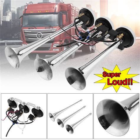 12V 24V 178db Super Luid Triple Trompet Lucht Hoorn Voor Auto Voertuig