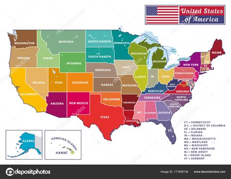 Estados Unidos Da Am Rica Belo Mapa Gr Fico Moderno Eua Estados