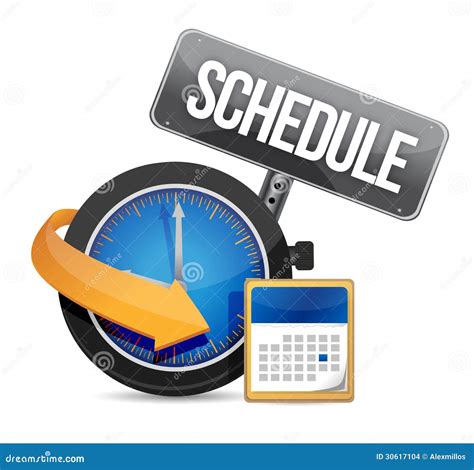 Schedule Icon With Clock Stock Images - Image: 30617104