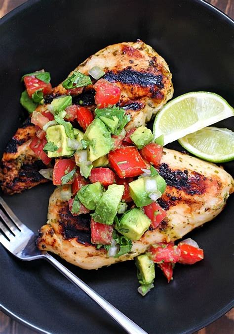 Cilantro Lime Chicken With Avocado Salsa Yummy Healthy Easy