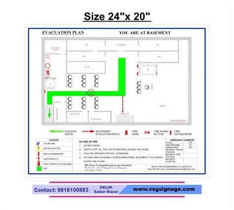 Wall Mounted Multicolor Fire Exit Plan, 18 X 12 Inch at Rs 1500/piece ...