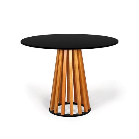 Conjunto Mesa de Jantar Talia Amadeirada Preta 100cm 2 Cadeiras Eiffel Botonê Nude