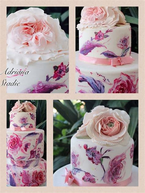 Rose Decorated Cake By Adriana Stadie Cakesdecor