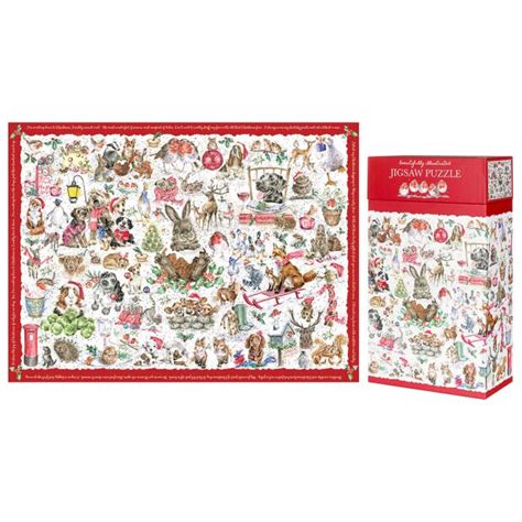 Wrendale Designs The Country Set Christmas 1000 Piece Jigsaw Puzzle