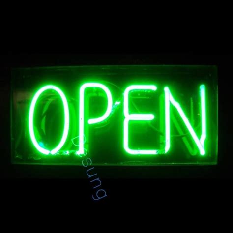 Green Open Neon Sign – neonsign.us