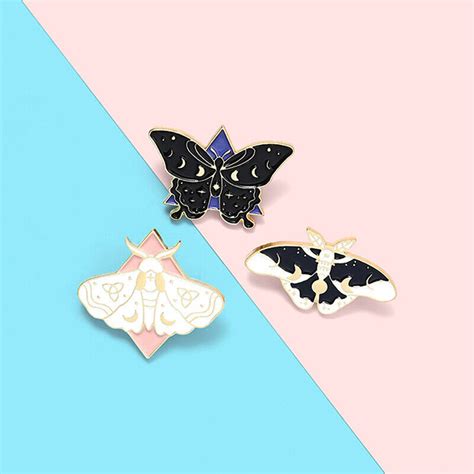 Pcs Moth Butterfly Enamel Pins Phase Brooch Bag Clothes Lapel Pin