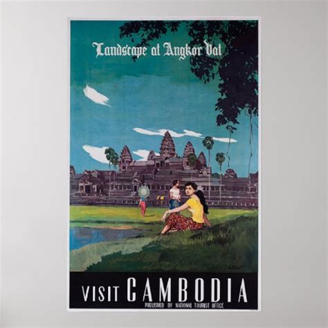 Angkor Wat Cambodia Vintage Travel Poster Zazzle