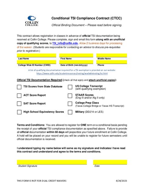 Fillable Online Collin College Tsi Fill Out Sign Online Fax Email