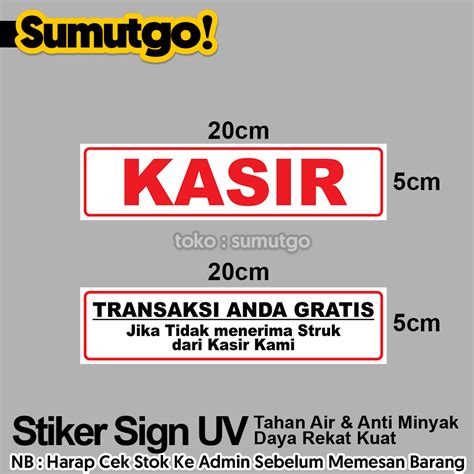 Jual Stiker Set Kasir Transaksi Anda Gratis Jika Tidak Menerima Struk