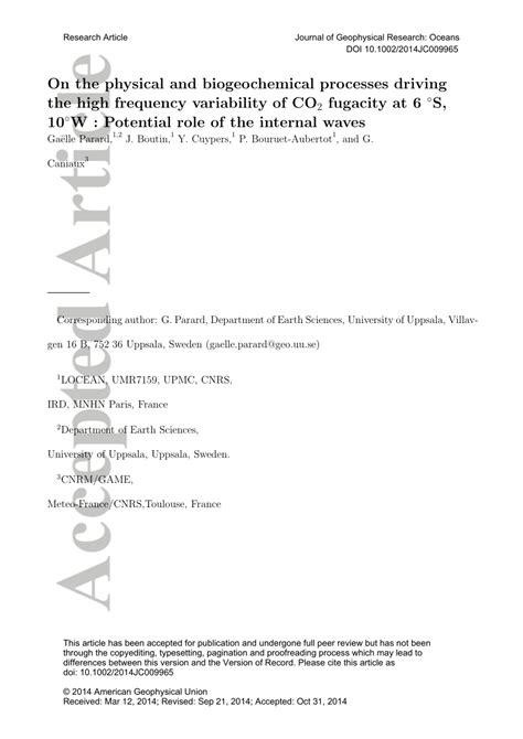 Pdf On The Physical And Biogeochemical Processes Driving The High