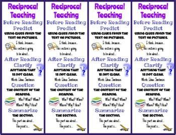 Reciprocal Teaching Bookmarks By Ms Conovers Classroom Tpt