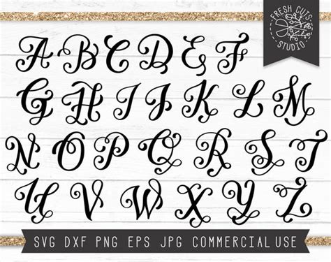 Fancy Monogram Letters SVG Cut Files for Cricut Fancy | Etsy