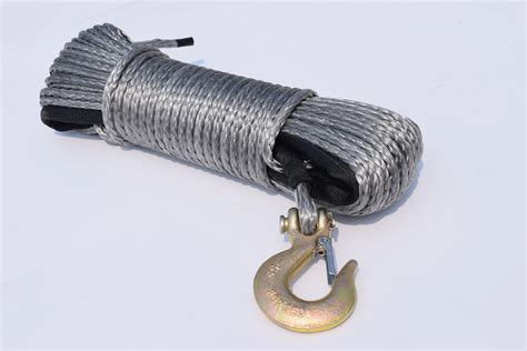 6mm15m Grey Winch Rope Hookdurable Uhmwpe Rope For Atv Utv Vehicle