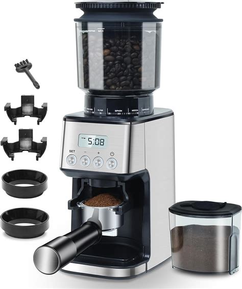 Amazon De Homtone Elektrische Kaffeem Hle Edelstahl Kegelmahlwerk