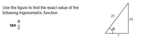 Solved Use the figure to find the exact value of the | Chegg.com 