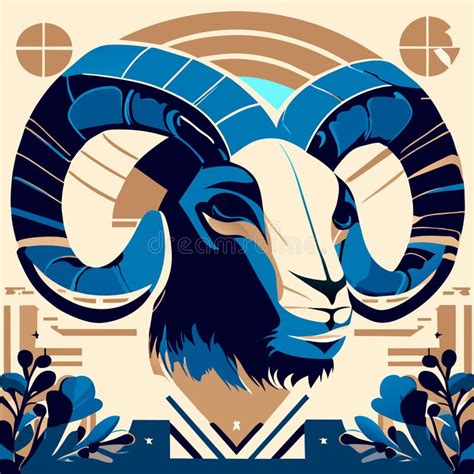 Vector Illustration Of The Head Of A Ram In A Modern Style Ai Generated Stock Vector