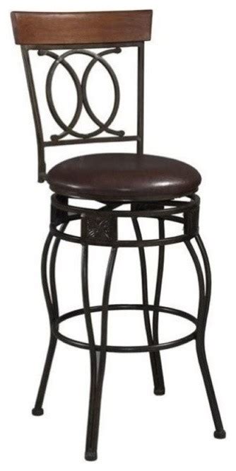 Bowery Hill Contemporary Iron Metal Swivel Bar Stool In Matte