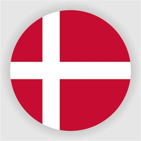 Premium Vector Denmark Flat Rounded Flag Icon