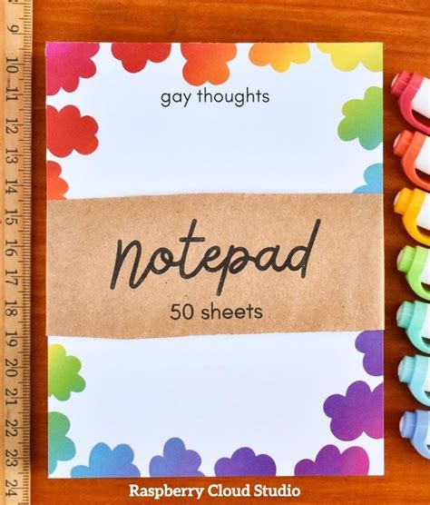 Rainbow LGBT Gay Thoughts Notepad Stationery Gift Stationery