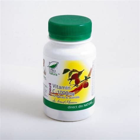 Vitamina C 1000mg Cu Maces Acerola Aroma Zmeura X 60 Comprimate