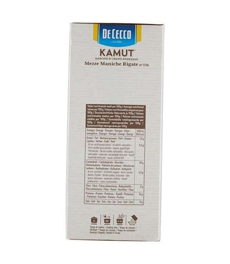 DE CECCO KAMUT MEZZE MANICHE RIGATE N 136 GR 500