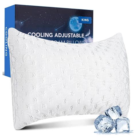 Cooling Bed Pillows For Sleeping Shredded Memory Foam Adjustable Cool