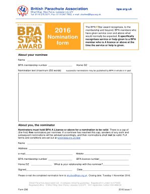 Fillable Online British Parachute Association Bpa Fax Email Print