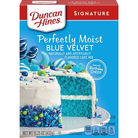 Duncan Hines Signature Cake Mix Blue Velvet 1525 Ounce Pack Of 12 Everything