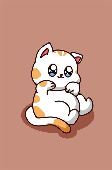cute  happy baby cat animal cartoon illustration  vector art