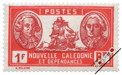 NEW CALEDONIA 1938 1 Franc Definitive Stamps Admiral De Bougainville