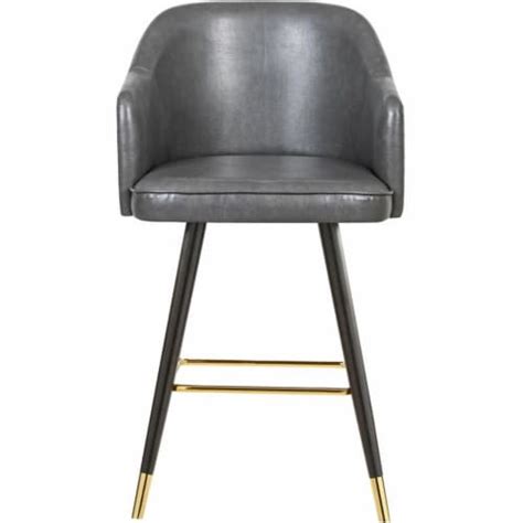 Meridian Furniture Barbosa Soft Gray Faux Leather Bar Counter Stool