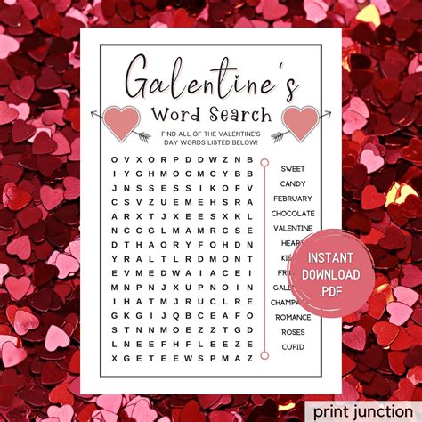 Galentines Day Games Galentines Printable Word Search Game