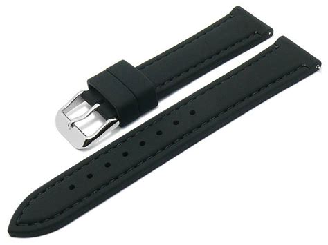 Meyhofer EASY CLICK Uhrenarmband Millwood 22mm Schwarz Silikon Glatt