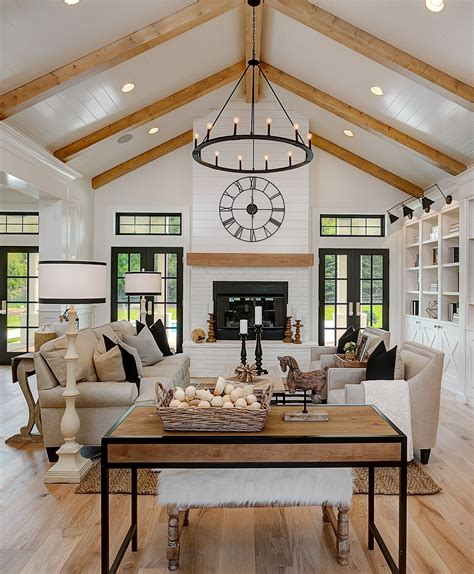 Pin By Anna Newsom On Interior Design Farm House Living Room Vaulted