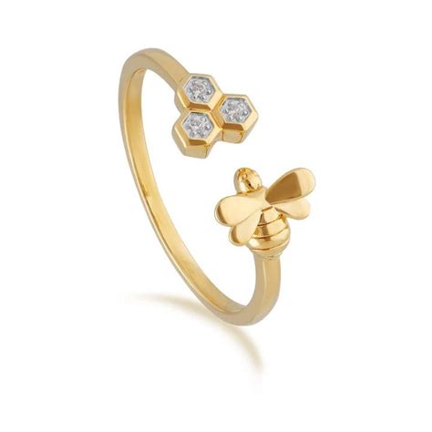 Honeycomb Bee Honey Inspired Jewellery Online Gemondo World Of Gems Gemondo Uk Bee Ring