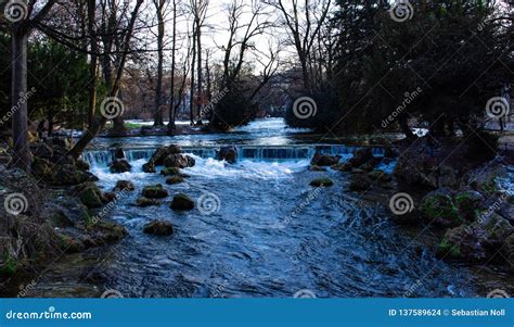 A river in munich city stock photo. Image of english - 137589624