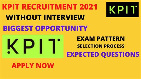 Kpit Recruitment Exam Pattern Expected Questions No