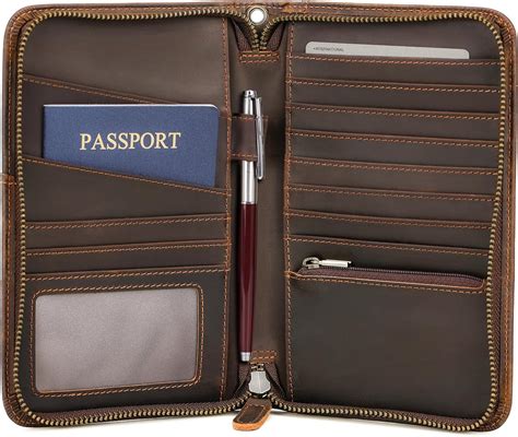 Polare Full Grain Leather Travel Passport Holder Rfid Blocking Cover Case Travel