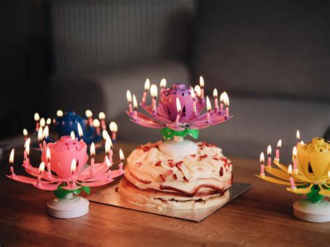 Birthday Cake And Flowers Candles